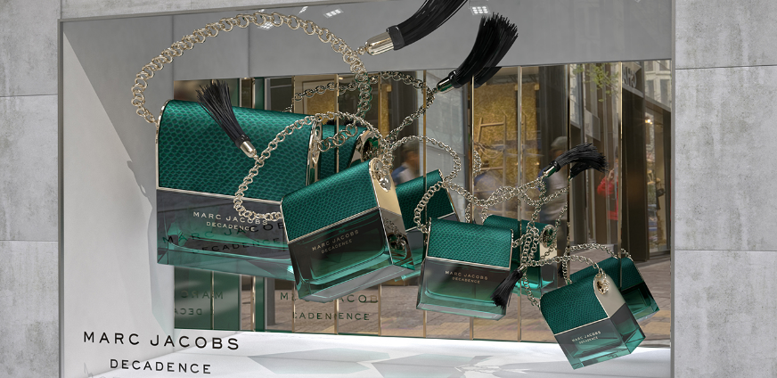 Marc Jacobs Decadence window display by Source Creative